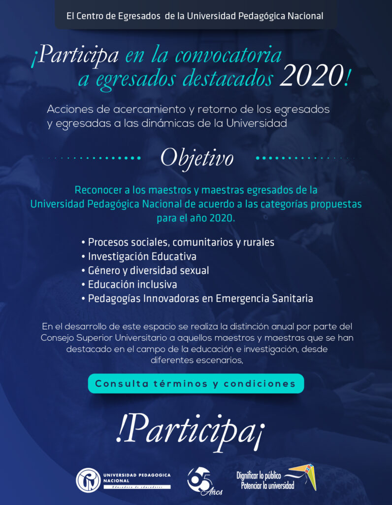 volante con texto sobre convocatoria de egresados 2020